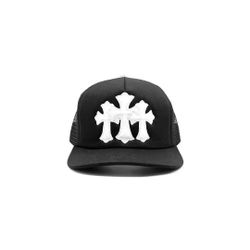 Chrome hearts triple cross (white) trucker hat