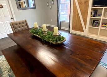 Large Rustic Dough Bowl Centerpiece Set