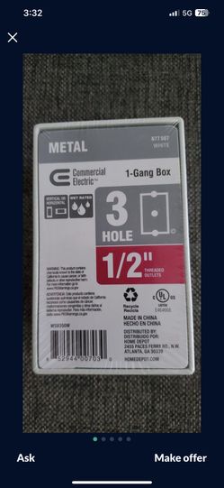 5pcs - 1-gang box / 3 hole 1/2 inch outdoor Electrical Box white