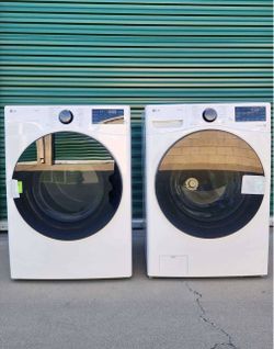 LG ThinQ Front-Load Washer and Dryer Set