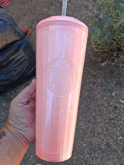 Starbucks Pink Tumbler with Straw