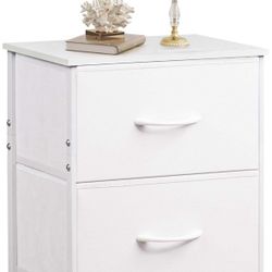 White Nightstand, 2 Drawer Dresser New In Box