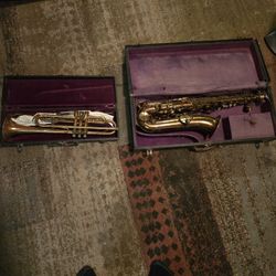 Old Trumpet  And Saxophone 