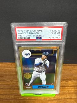 2022 TOPPS CHROME 1987 TOPPS BASEBALL 87BC13 WANDER FRANCO PSA 10