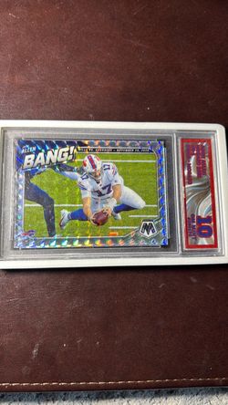 2021 Panini Mosaic Josh Allen silver Mosaic Bang Gem mint 10 with the slab protector