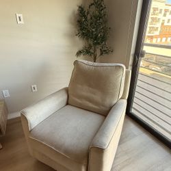 Modern Beige Fabric Recliner – Super Comfortable Lounge Chair