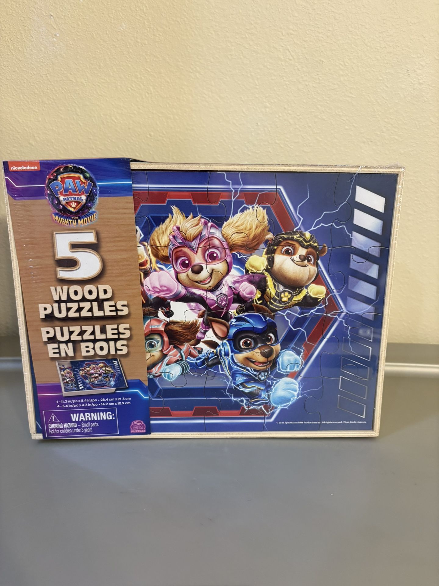 Paw Patrol The Movie - Set of 5 Wood Puzzles with Storage Box