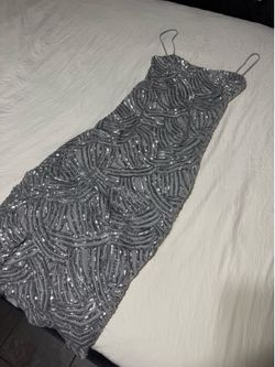 Silver sequin dress