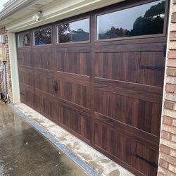 16x7 Walnut With Windows Garage Door
