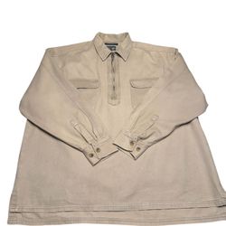 Beverly Hills Polo Club vintage-style quarter-zip long-sleeve pullover shirt Xl