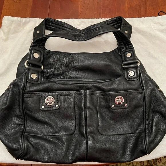 Marc Jacobs Large Leather Satchel Bag - Black