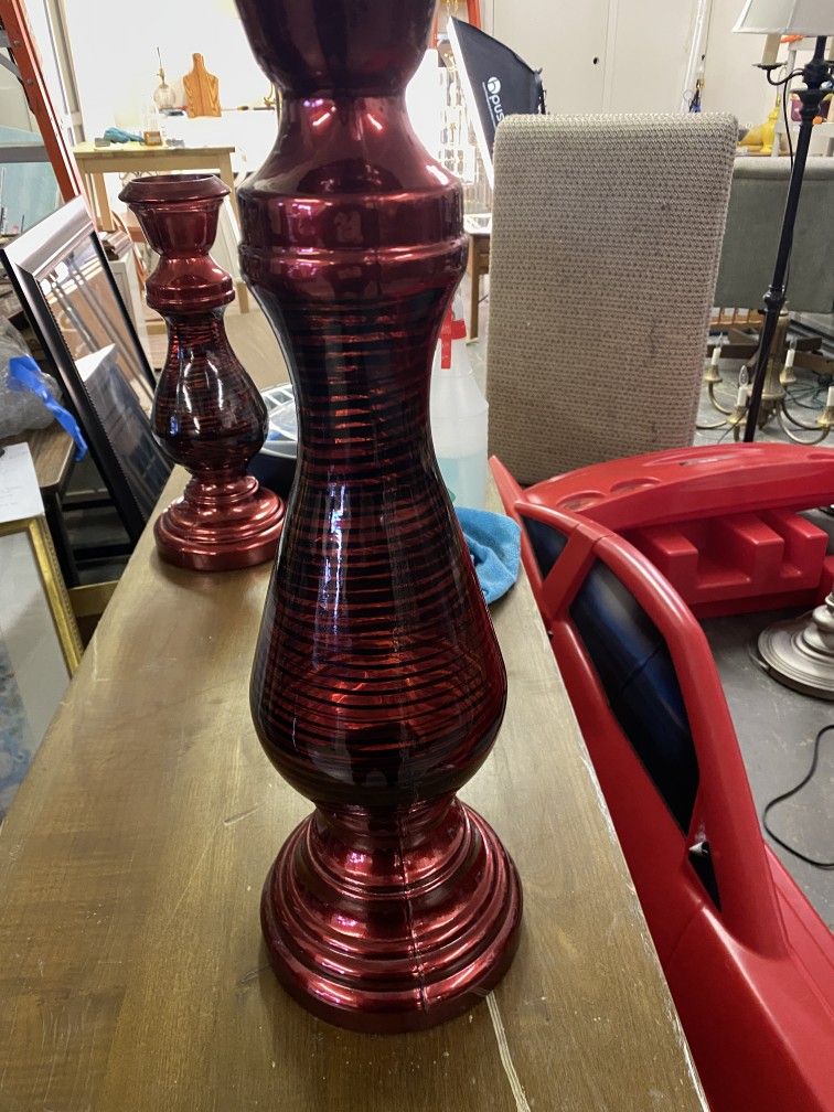 Tall Red & Black Vase