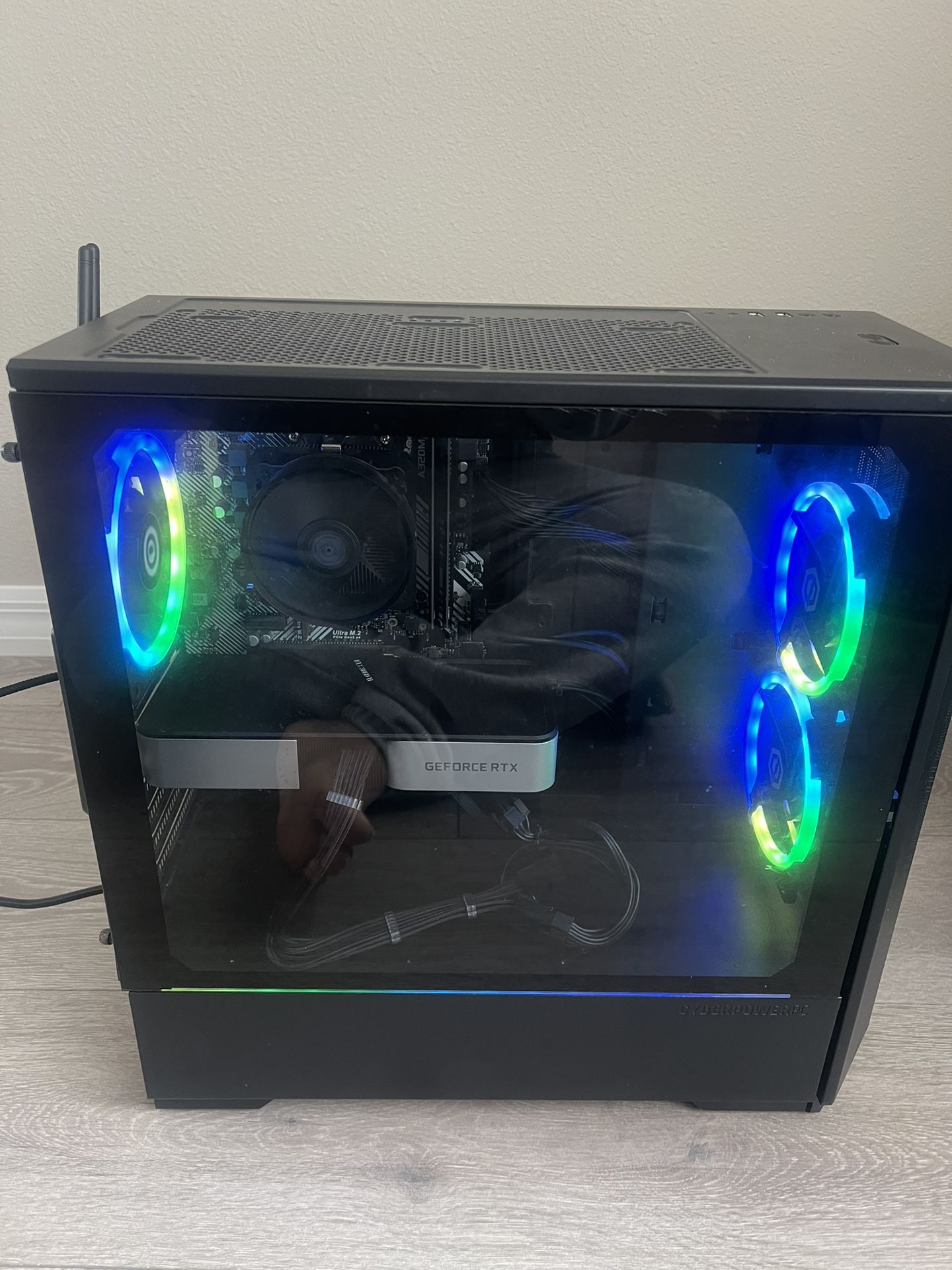 Selling a powerful CyberPowerPC gaming setup featuring: • GPU: NVIDIA GeForce RTX 3060 Ti • CPU: AMD Ryzen 5 5600X Processor • RAM: 16GB DDR4 Memor