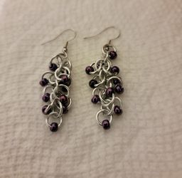 Beaded Chainmail Earrings