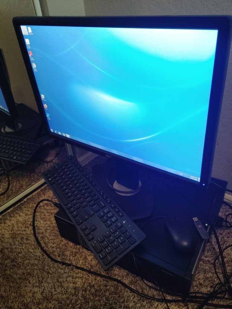 Computer, 2 Monitors, keyboard And Mouse