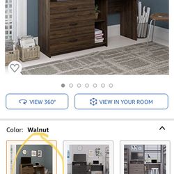 Ameriwood Home Rebel 3 in 1, Walnut Combo Media Dresser and Desk
