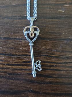Open Heart Key Necklace