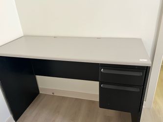 High desk with steel drawers