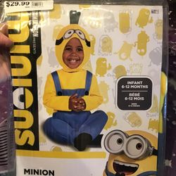 Universal Studios Minions Infant Costume Size 6-12 Months -NEW