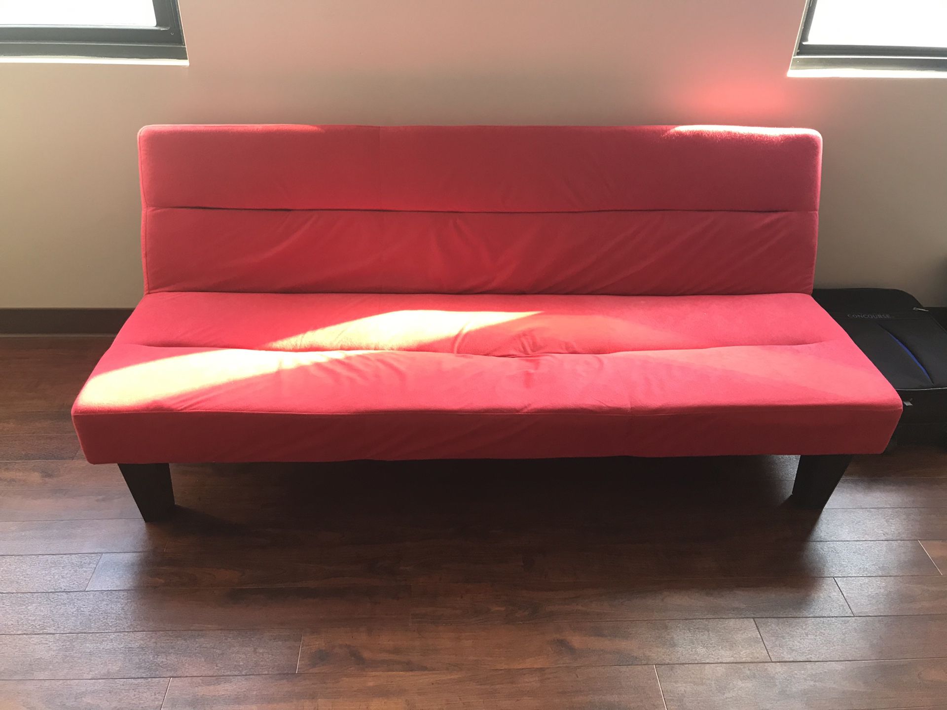 Red futon sofa couch bed