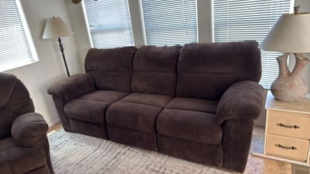 Brown fabric couch