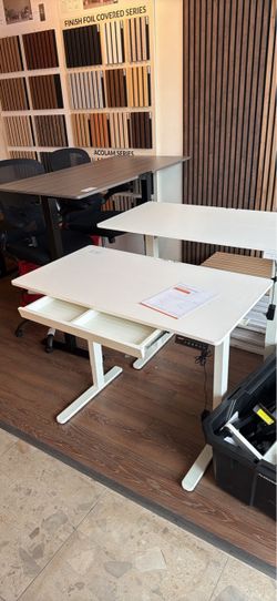 44" White Brand New Standing Desk with Drawers
