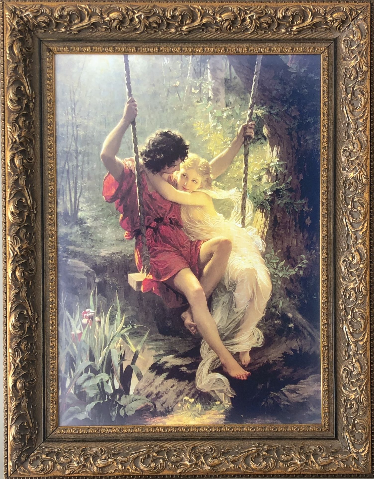The Swing (Springtime) Pierre Auguste Cot Framed Canvas Print