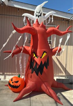Halloween Inflatable Haunted Tree with Ghost and Pumpkin
