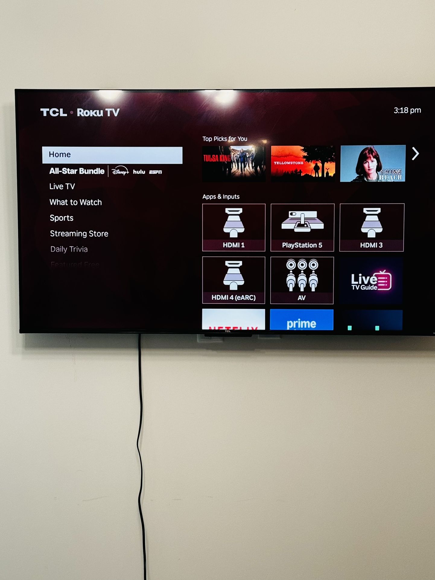 50 in TCL Roku Smart TV