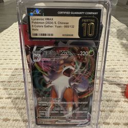 LYCANROC V MAX POKEMON GRADED 10