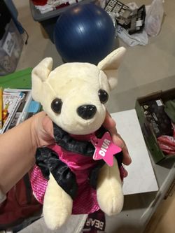 Diva Pink and Black Dog Plush Toy