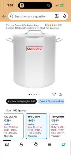 160q stainless steel pot