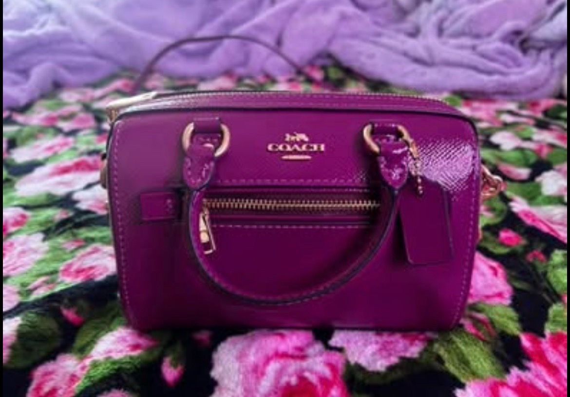 Coach mini satchel purple bag
