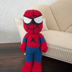 Handmade Crochet Spider-Man Amigurumi Doll