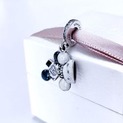 Genuine PANDORA Disney Wedding Ear Hats Dangle Charm W/Pouch