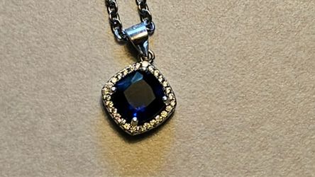 925 Sterling Silver Sapphire Necklace