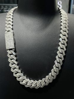 VVS 16mm Moissanite Baguette Cuban Chain 22 inch PASS DIAMOND TESTER