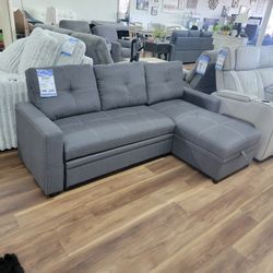 New 2pc Sleeper Sectional In Grey 
