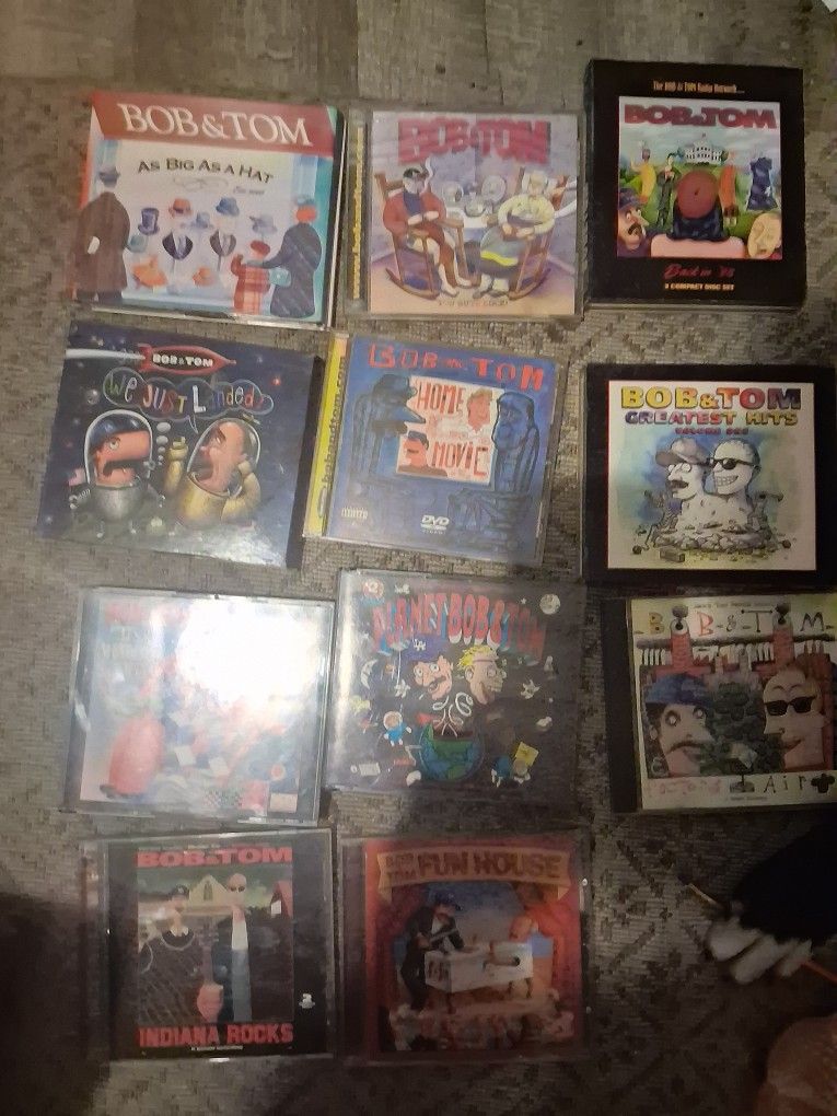 11 Bob and tom cds and a 2 cassette set