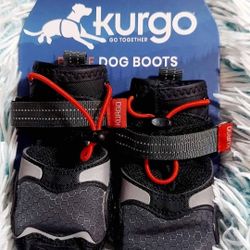 NEW! Kurgo Blaze Dog Shoes-All Season, Water Resistant, Reflective, No Slip, 2 Shoes, Red/Black, XXS