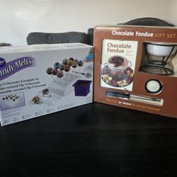 NIB Chocolate Fondue Set & CakePop Candy Melt Wilton Set