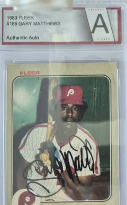 1983 Fleer Gary Matthews #165 Authentic Auto - Collect Direct