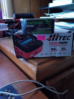 Hitec rdx mini lipo balance charger and 4s battery