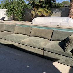 Modular 4-Piece Corduroy Sectional Couch – Freshly Deep Cleaned