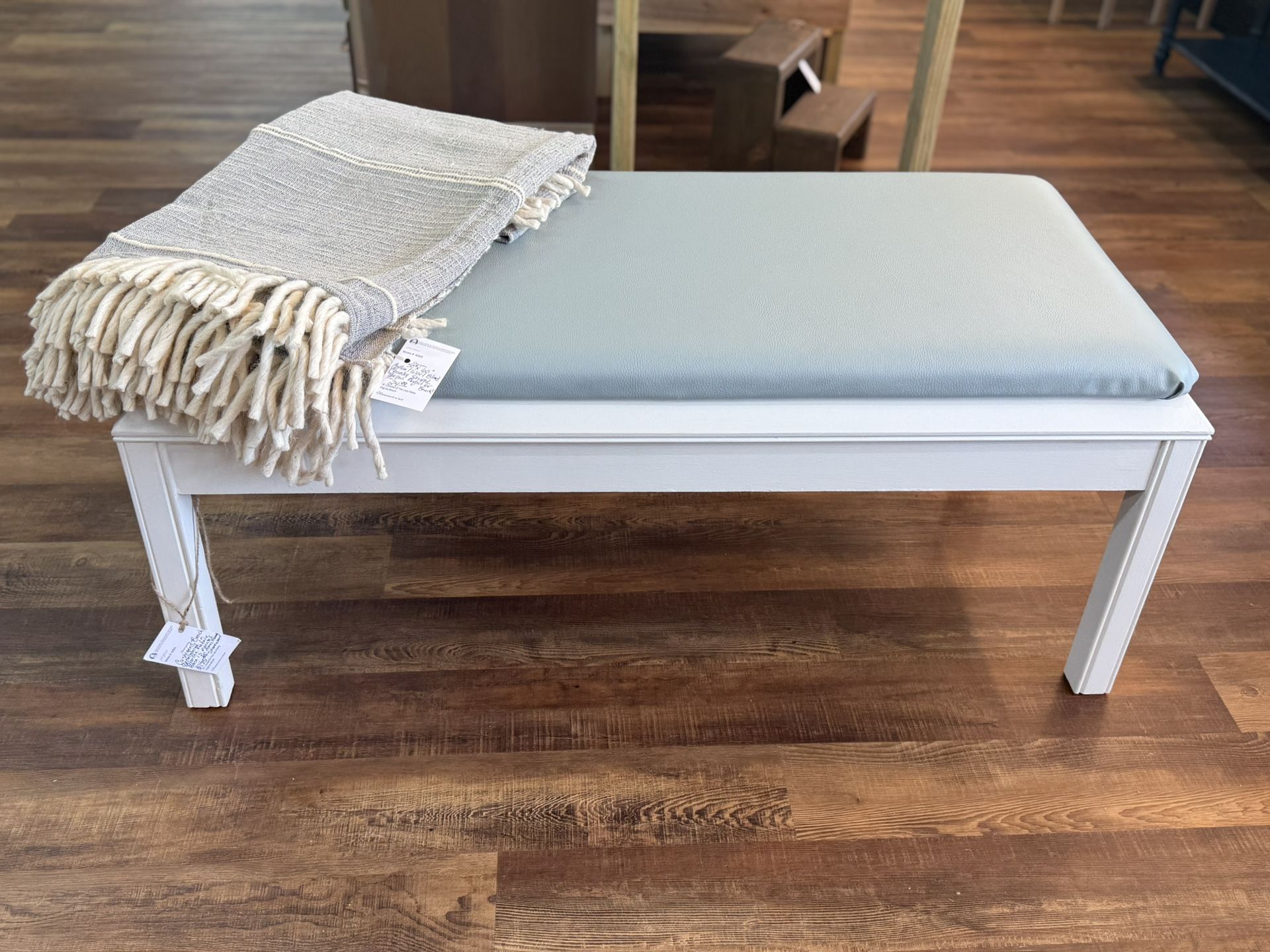 Refinished Cushioned Bench