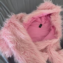 Pink fur festival jacket