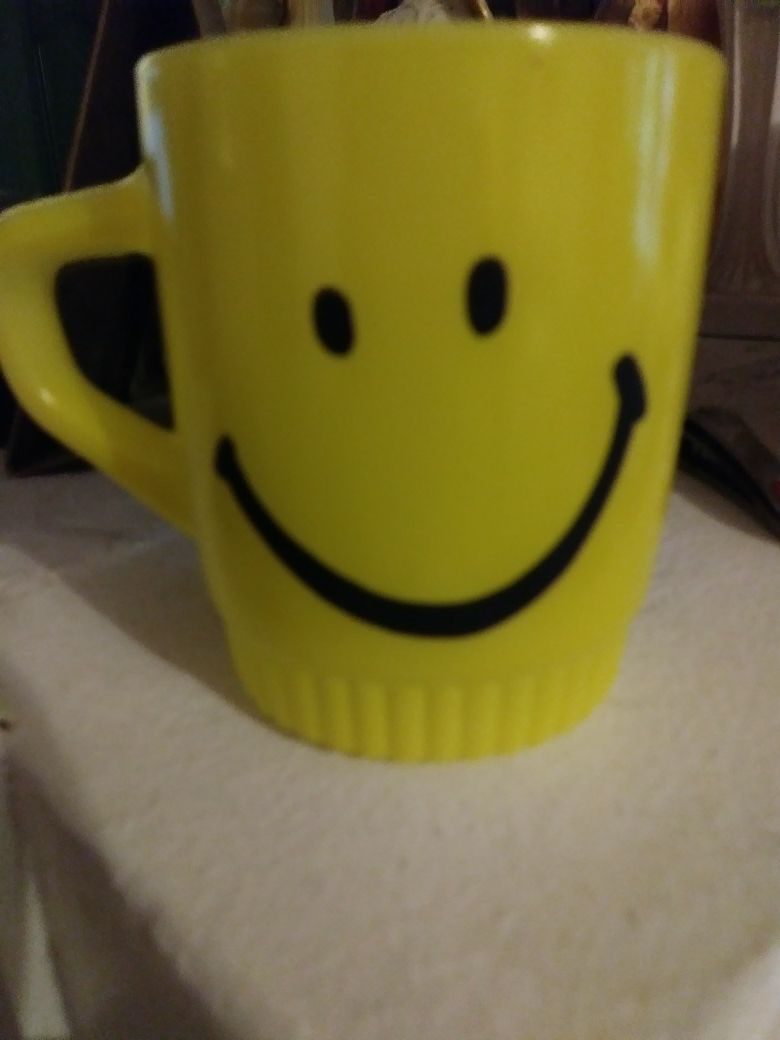 Fire King / Anchor Hocking mid century Smiley face mug vintage and rare