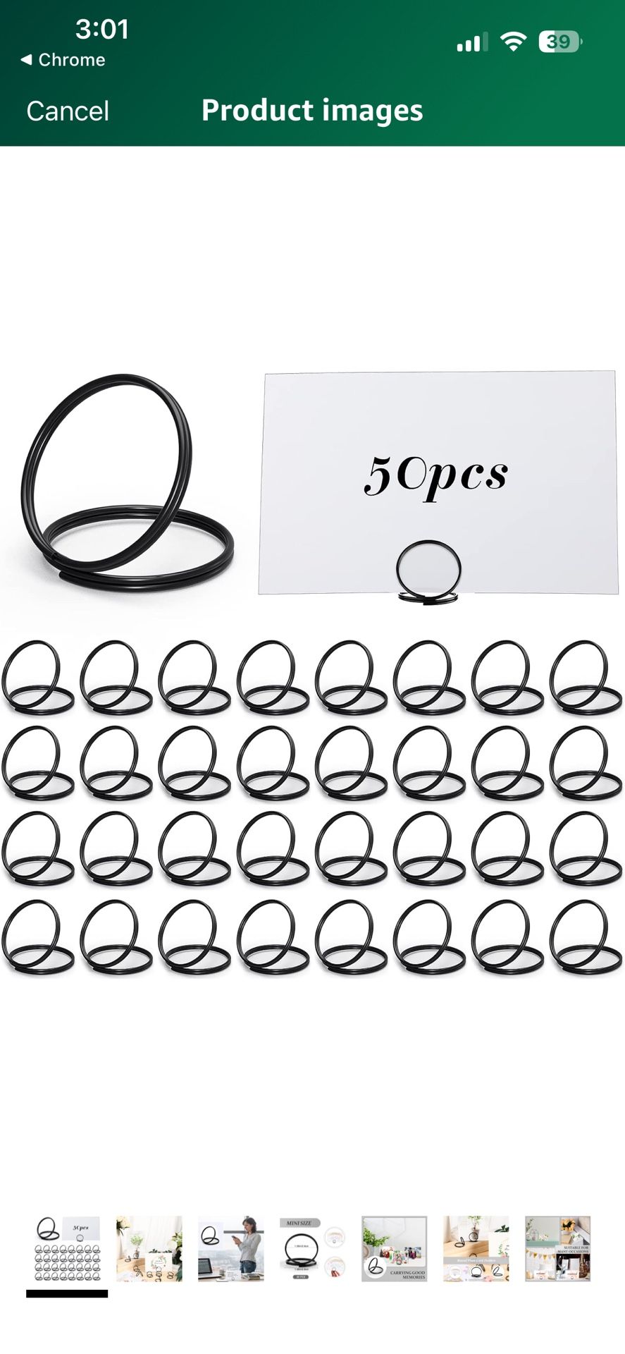 50 Pc Table Card Holders 