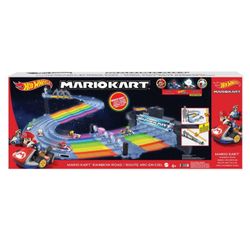 Hot Wheels Mario Kart Rainbow Road Raceway Set With 2 1:64 Scale Vehicles