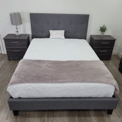 Bed Frame And 2 Nightstands  - Cama Y 2 Mesitas De Noche 